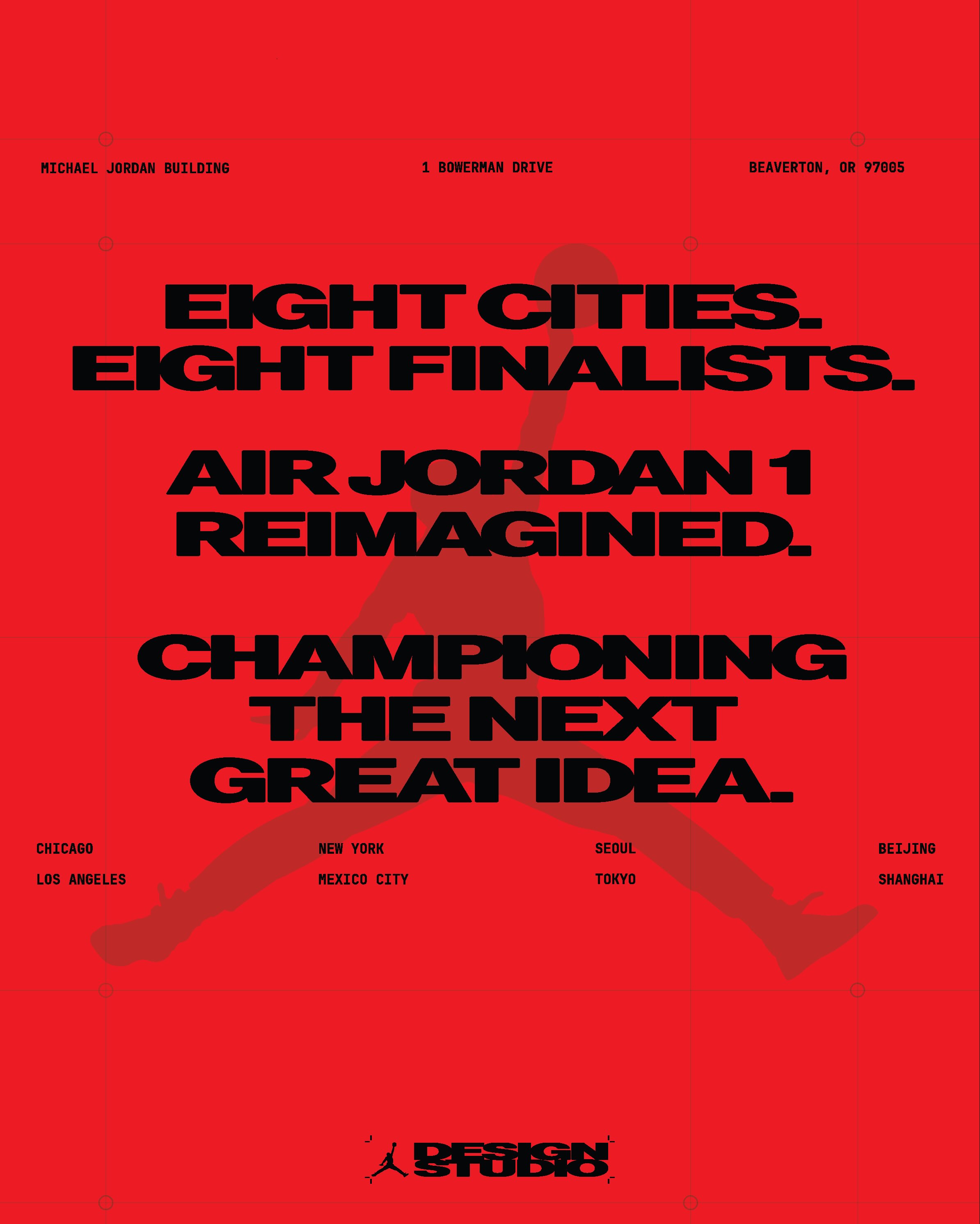 Jordan Design Studio promotional graphic from Jordan Brand's announcement of the Shanghai global finale.