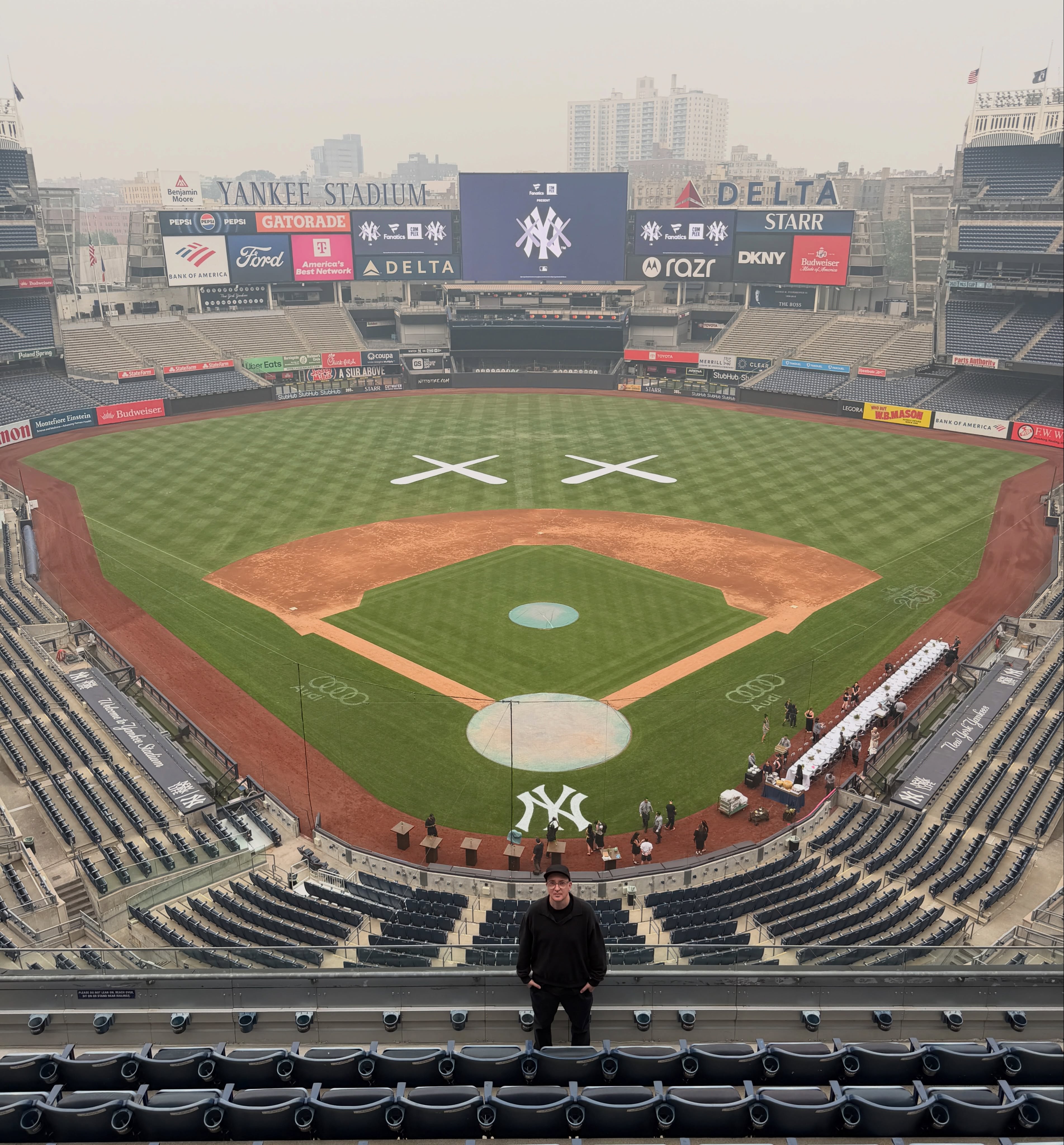 A Kaws Instagram post captioned Hello NY, announcing the artist's Fanatics and Complex MLB collection for the Yankees Dodgers series.