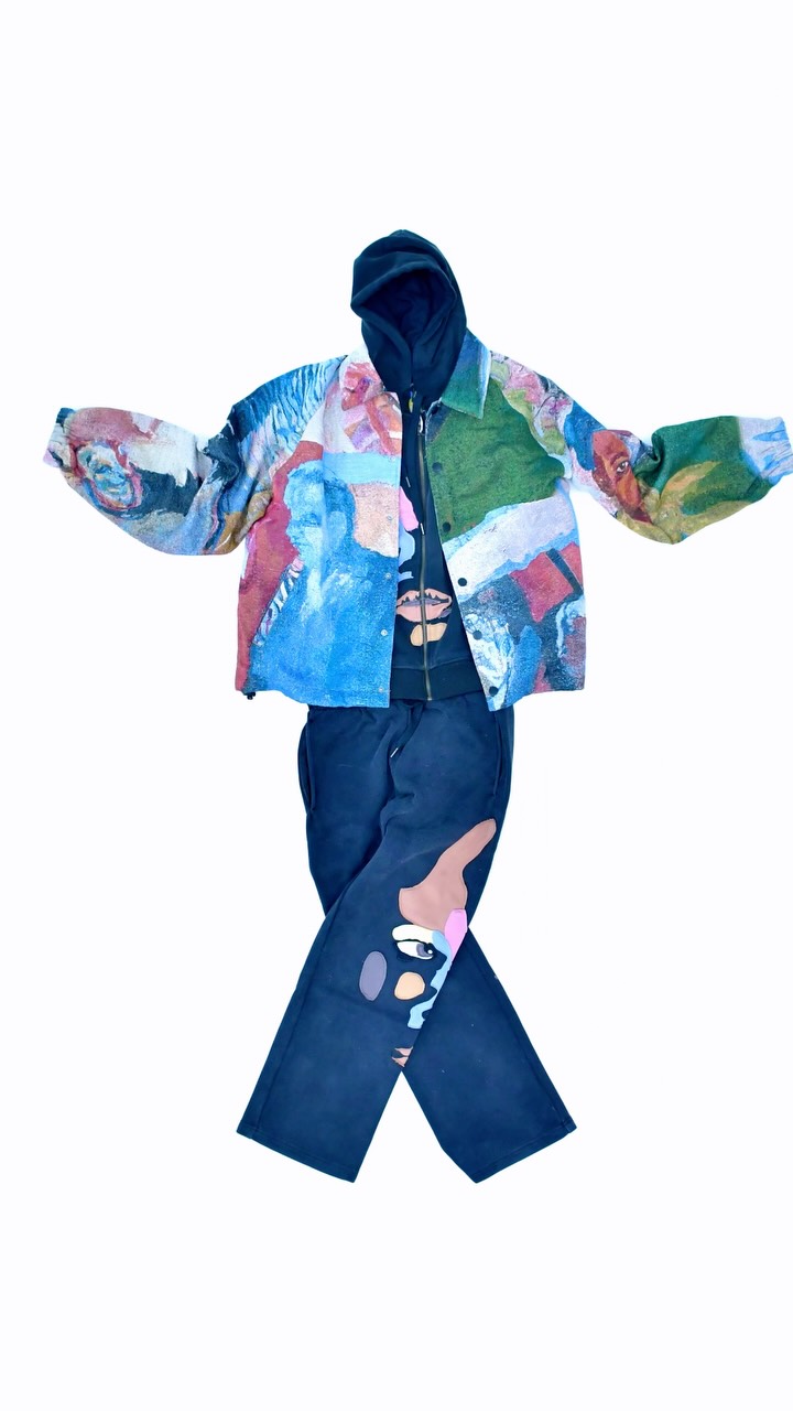 An empty KidSuper outfit appears against white in the stop motion animation.