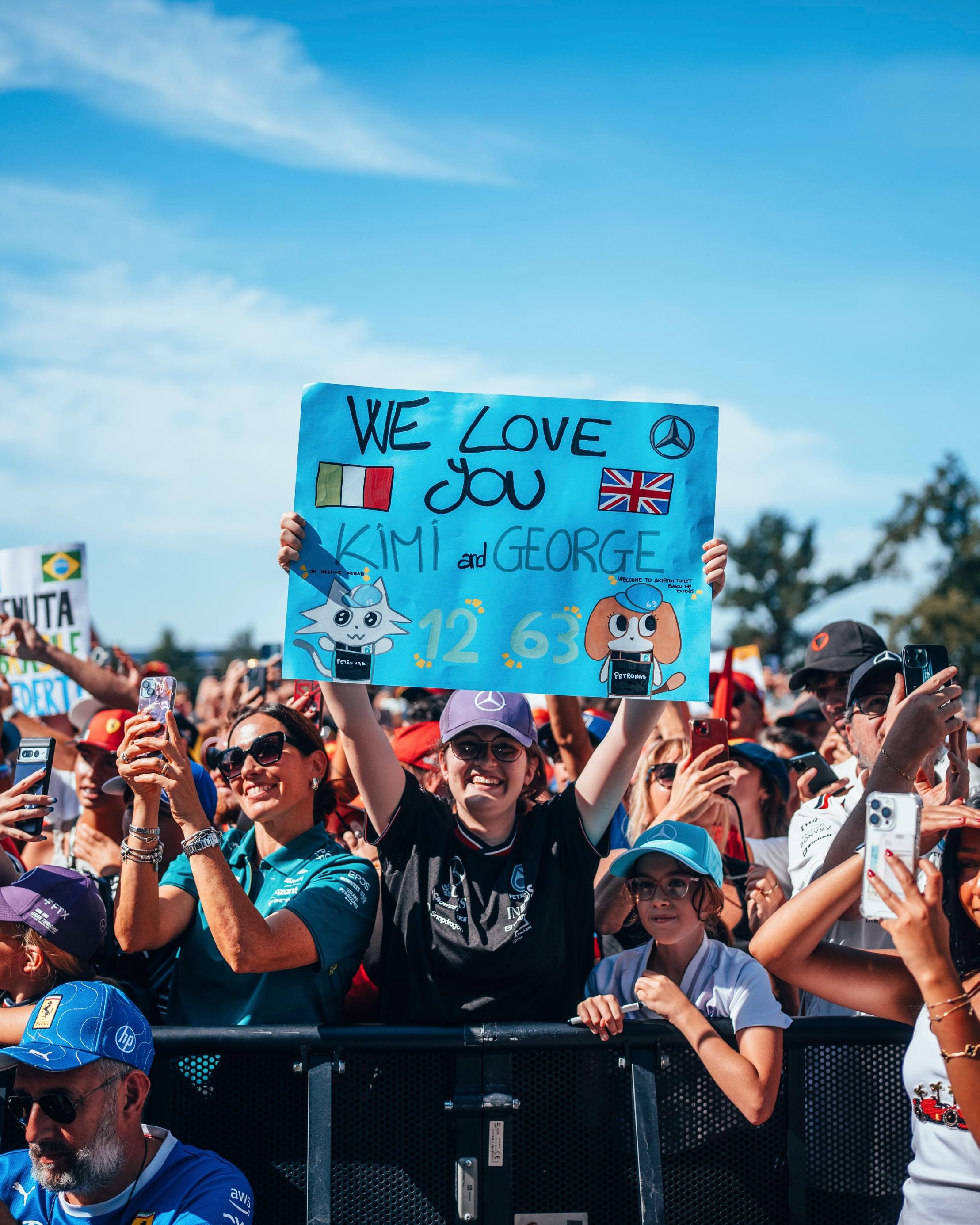 Mercedes-AMG PETRONAS F1 team imagery from the 2026 Italian Grand Prix weekend at Monza