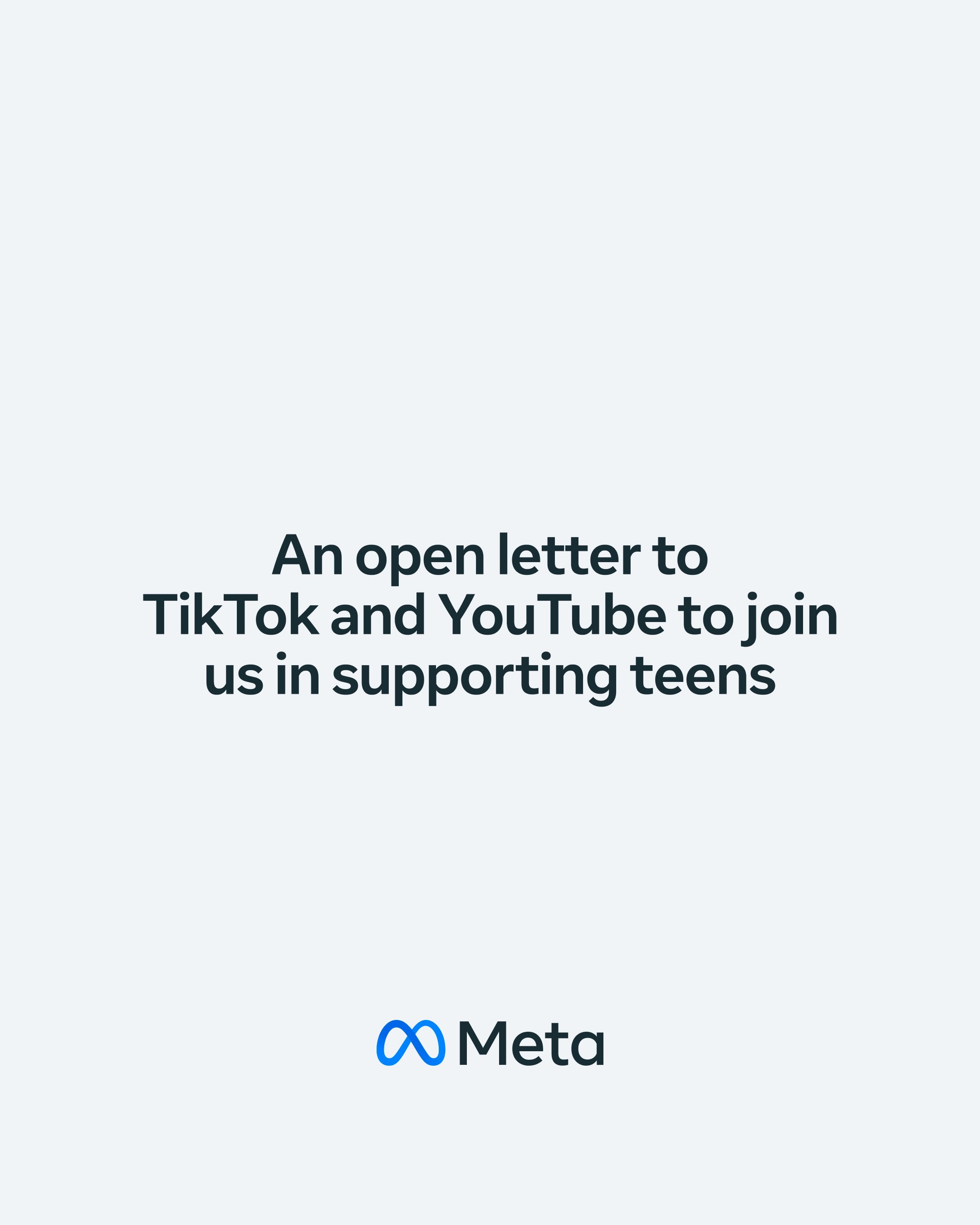 A graphic from Meta's Instagram account announcing its teen safety agreement with state attorneys general.