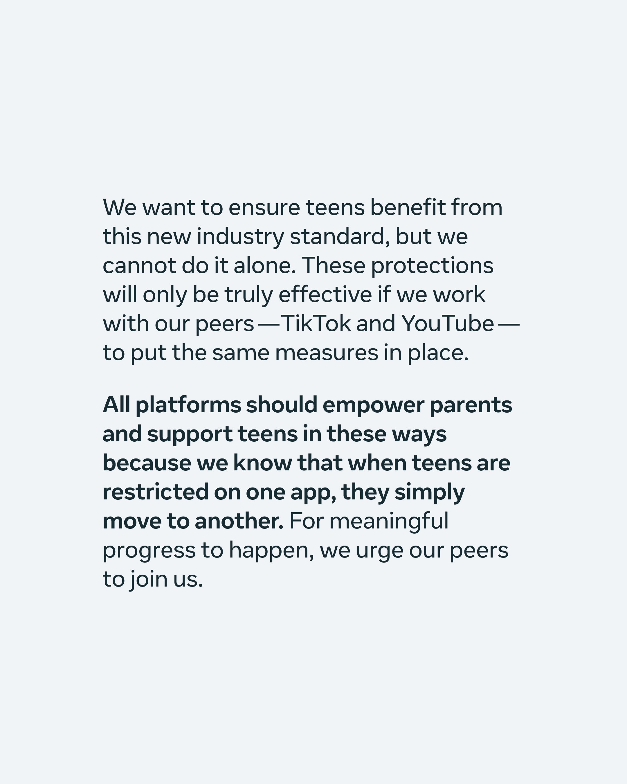 META TELLS TIKTOK AND YOUTUBE TO MATCH ITS TEEN CAP (image 4)