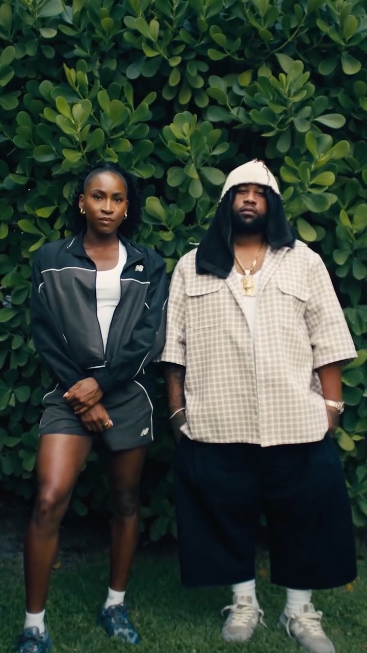 Promotional image for New Balance's Conversations Amongst Us series, referencing the Pass The Peas episode featuring Coco Gauff and Joe Freshgoods.