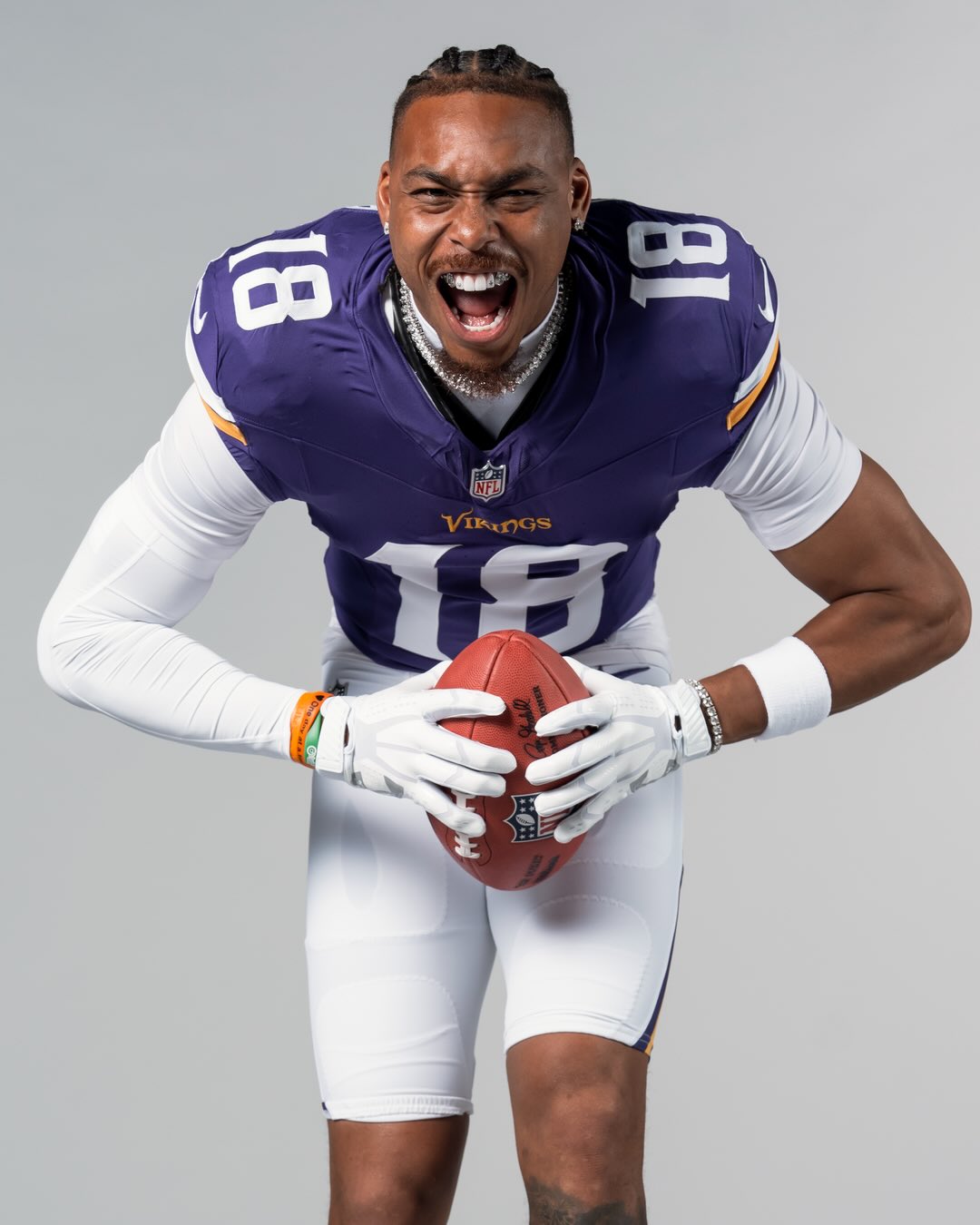 Justin Jefferson of the Minnesota Vikings during an NFL game.