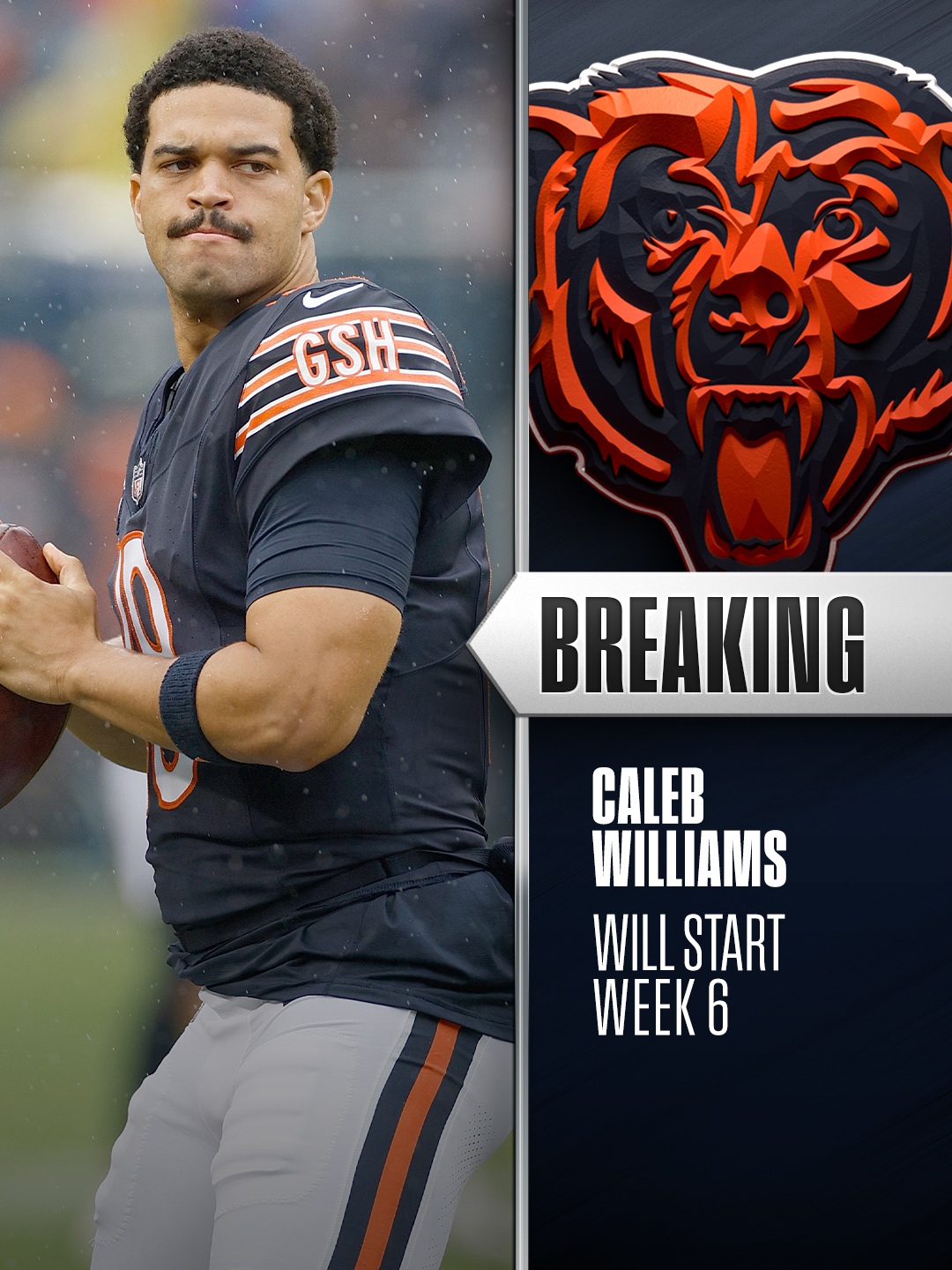 Chicago Bears quarterback Caleb Williams in a 2026 game