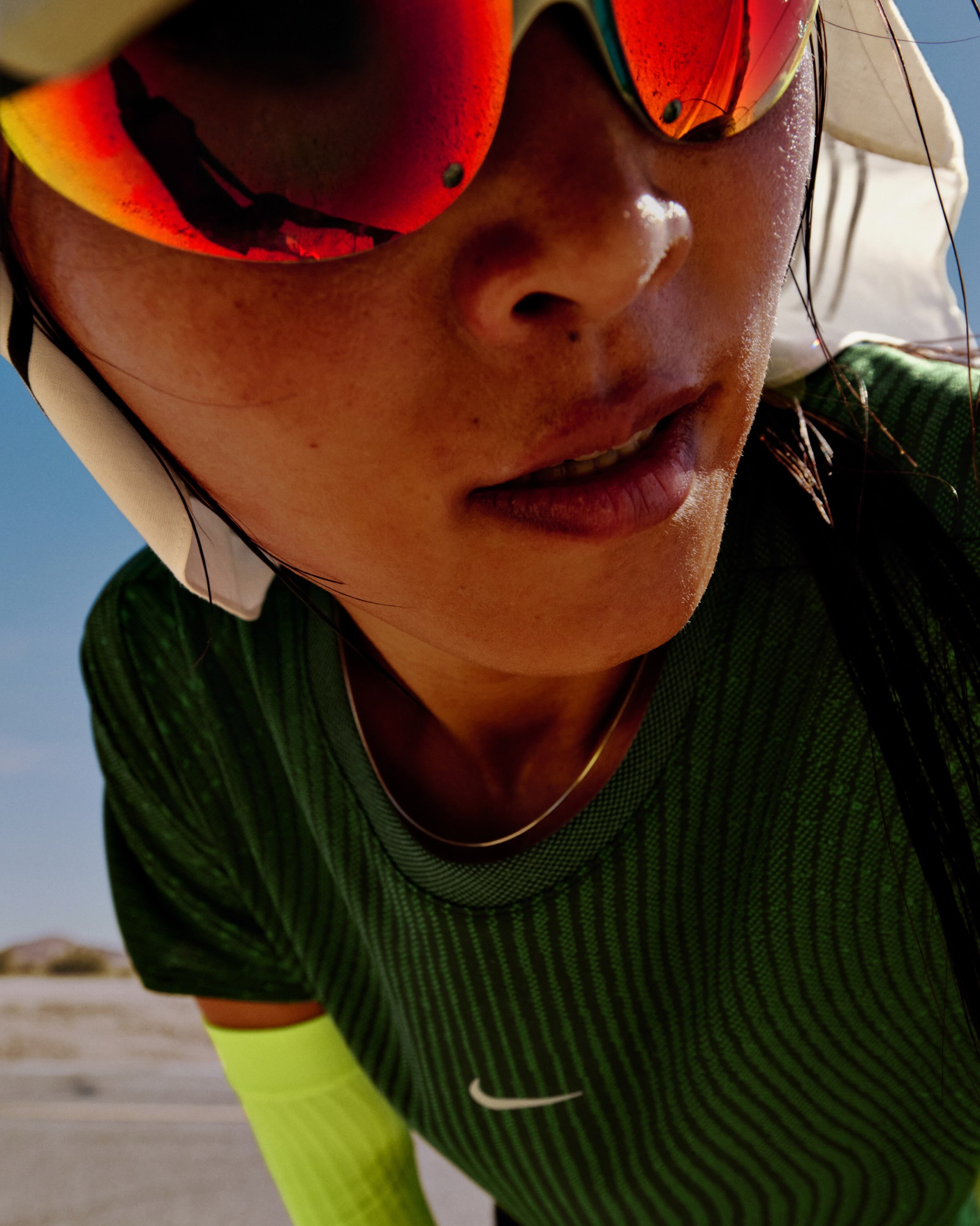 Yin Xiaoyu, the runner Nike calls its 100 time half marathon champion, wearing Nike Aero-FIT running apparel