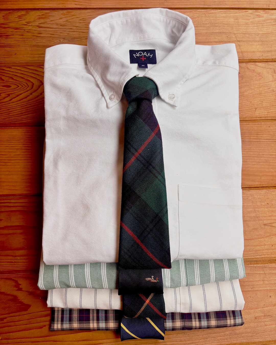 A cotton shirt from Noah's Autumn Winter 26 moleskin, oxford and poplin release