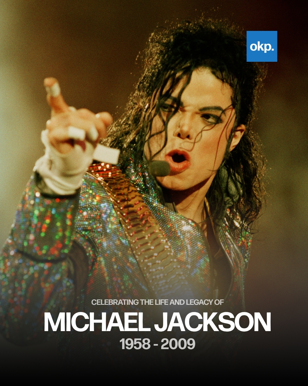 A photo of Michael Jackson used in a tribute marking what would have been his 68th birthday.