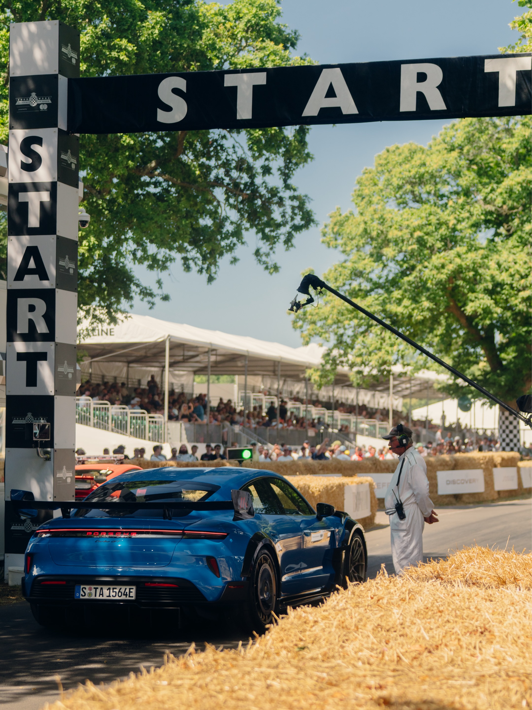 Porsche Taycan Turbo GT with Manthey Kit at the Goodwood Festival of Speed hillclimb