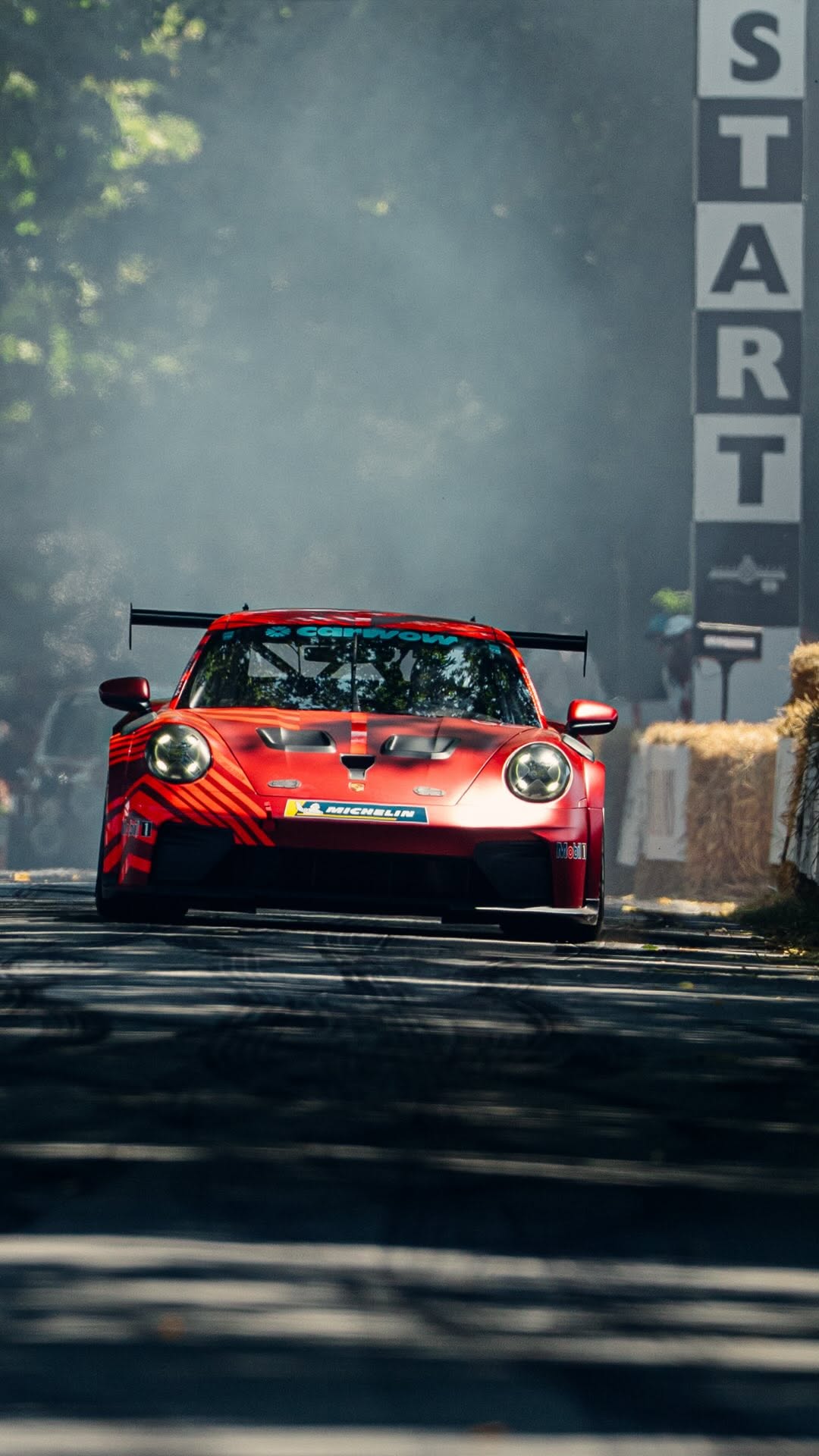 The Goodwood Festival of Speed start line captured by photographer Samuel Bassett for Porsche.