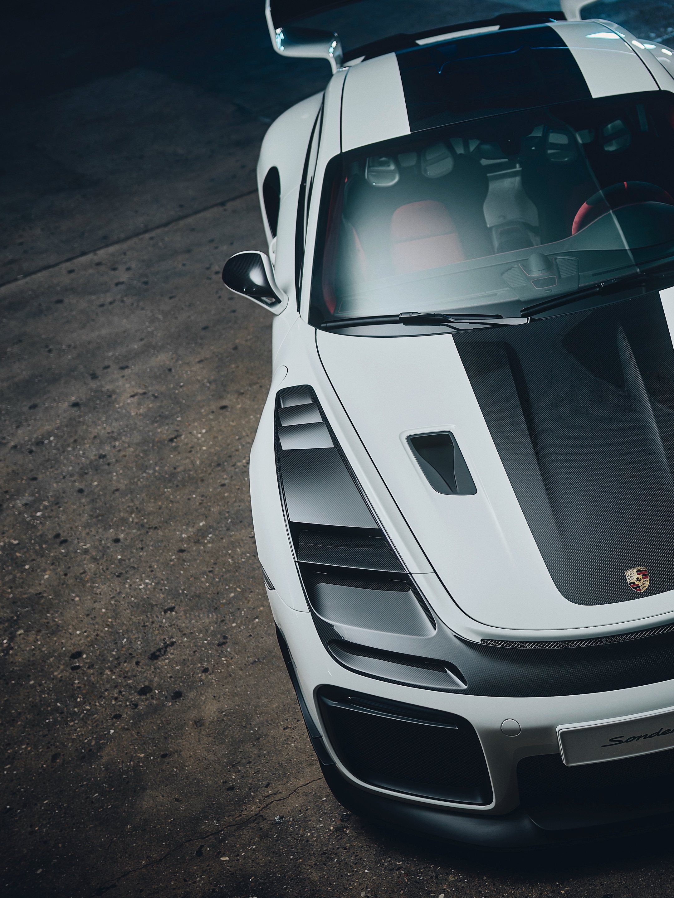 The Porsche Flachbau RS, a one off 911 GT2 RS Sonderwunsch build with a slantnose front end and adjustable rear wing.