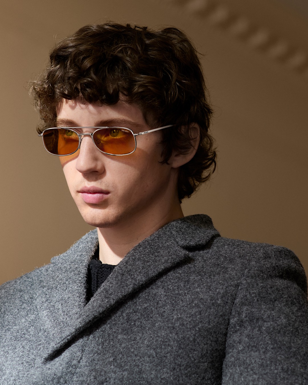 Imagery from Prada's Fall Winter 2026 Simple Stories eyewear campaign directed by Barry Jenkins