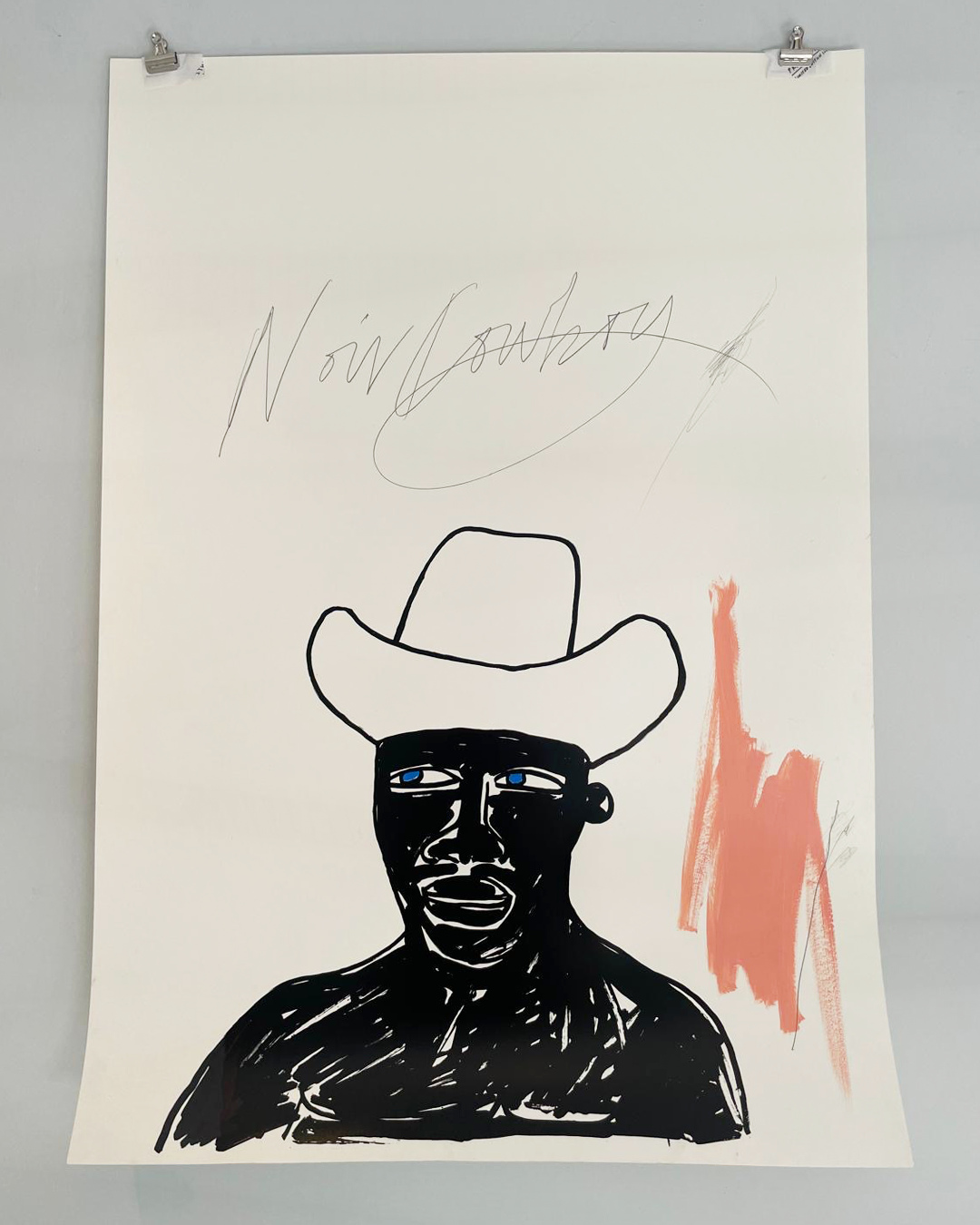 A hand finished screen print portrait by Stephen Anthony Davids from his 2025 Print Club London residency.