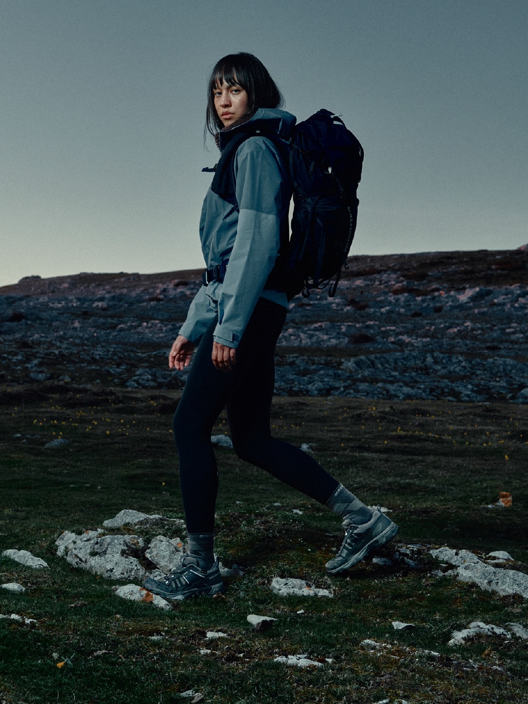 Salomon X Ultra 5 GTX hiking shoe shown on trail terrain, highlighting the Matryx upper and Contagrip TA outsole