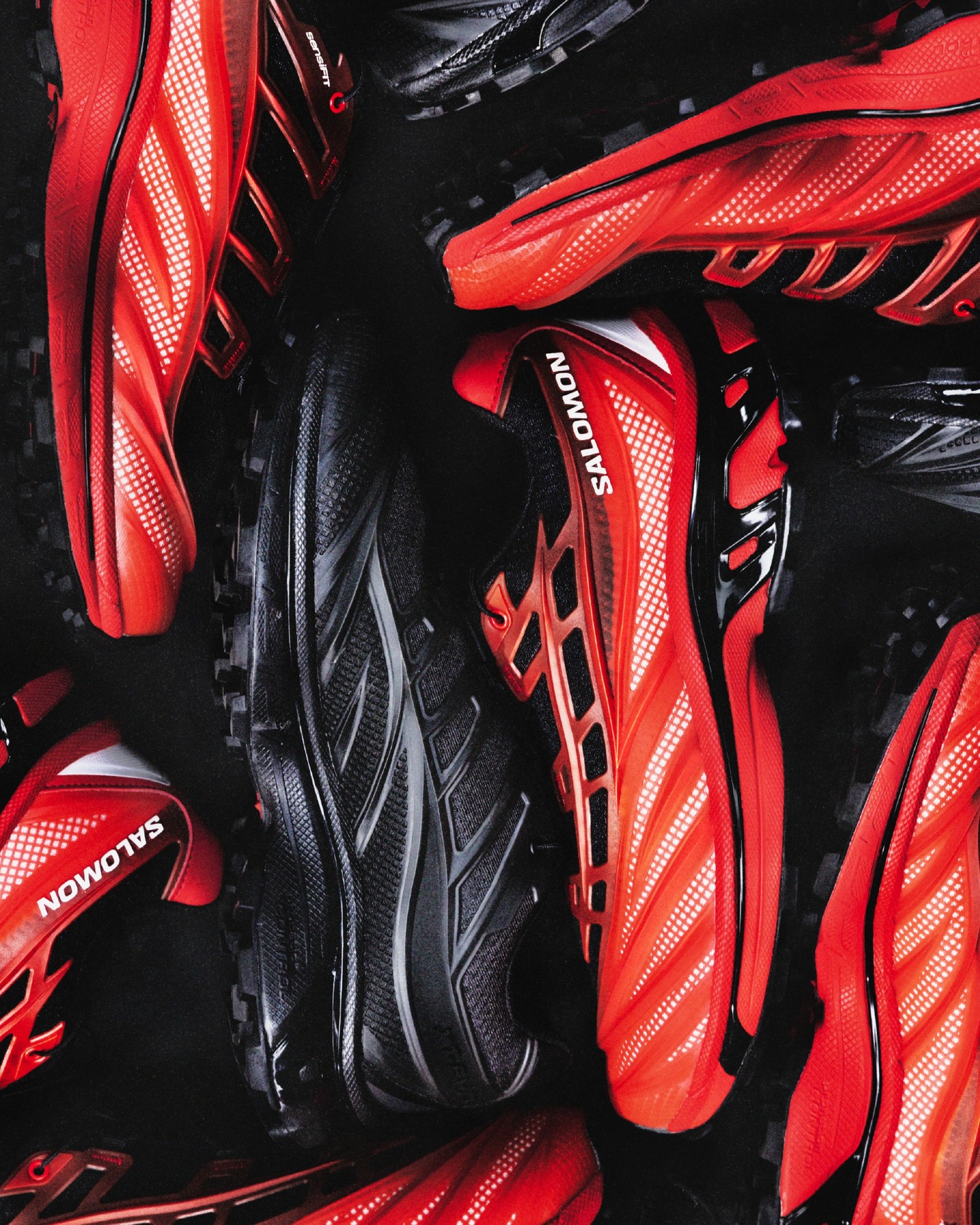 The Salomon XT EVO sneaker showing its liquid rubber overlay upper.
