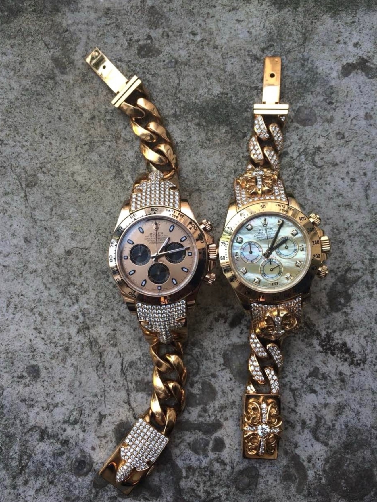 A Rolex Daytona fitted with Chrome Hearts branded sterling silver bracelet hardware.