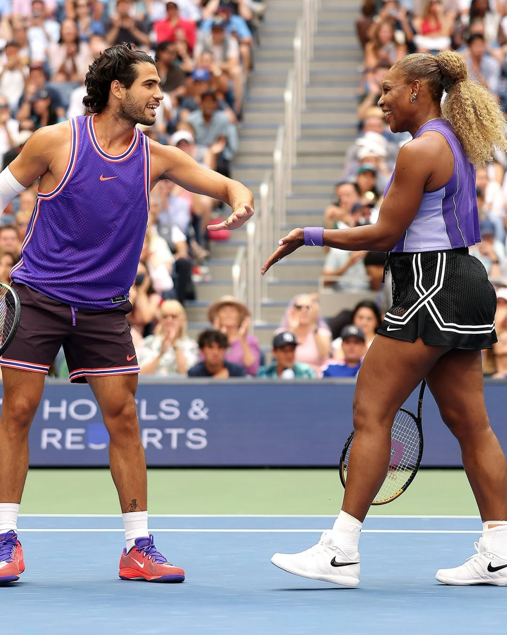 Serena Williams and Carlos Alcaraz at the 2026 US Open.