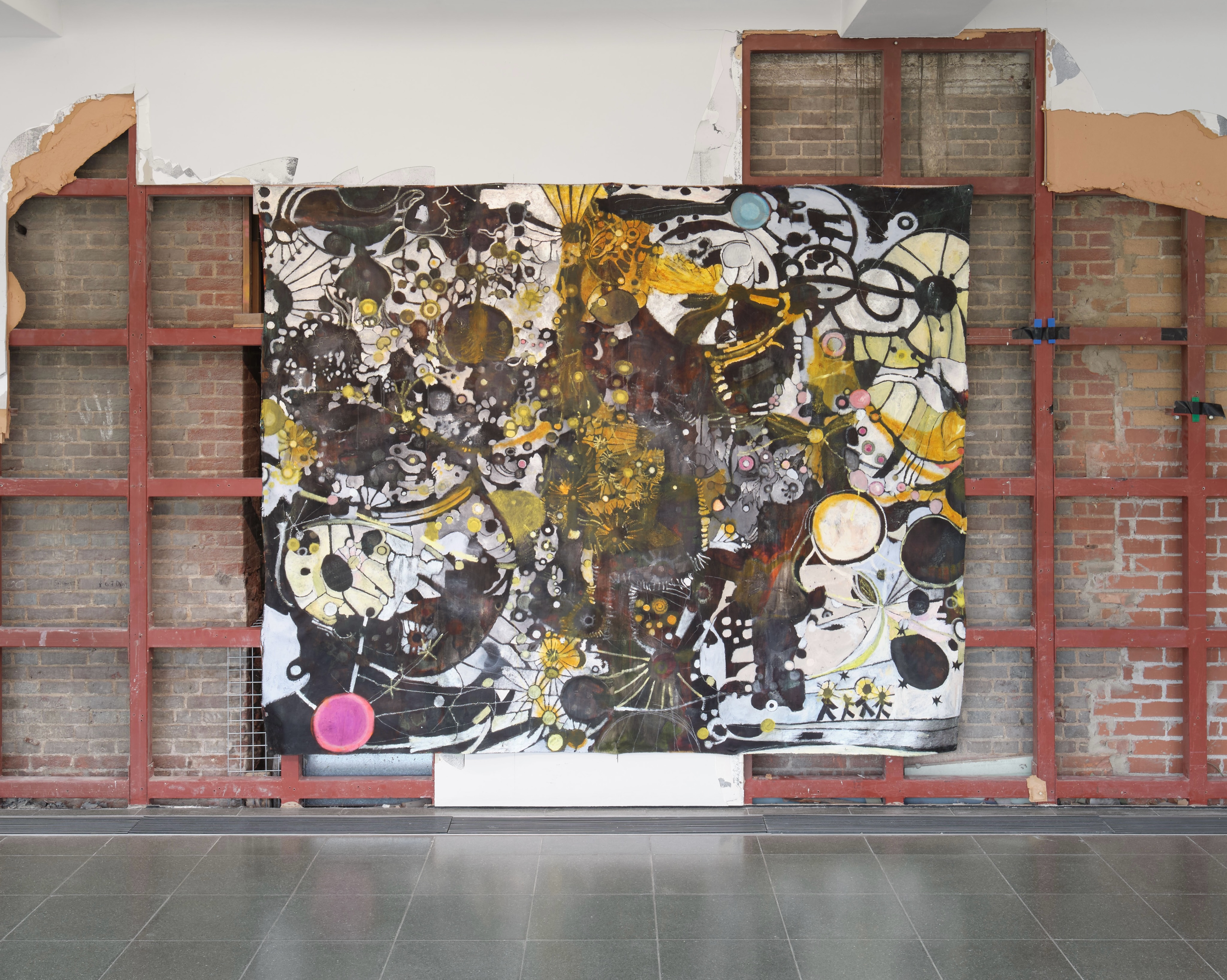 Installation view of Justin Caguiat's Change Ringing at Serpentine South, 2026