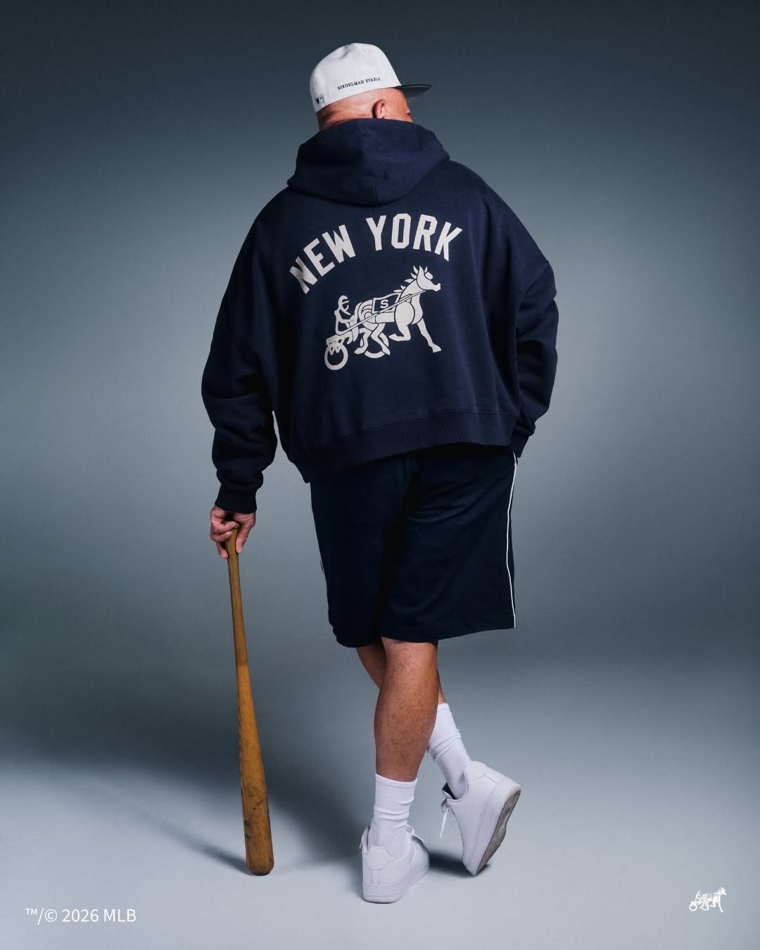 Pieces from Siegelman Stable's New York Yankees collection, including jackets, sweatshirts and New Era caps in pinstripe and navy.