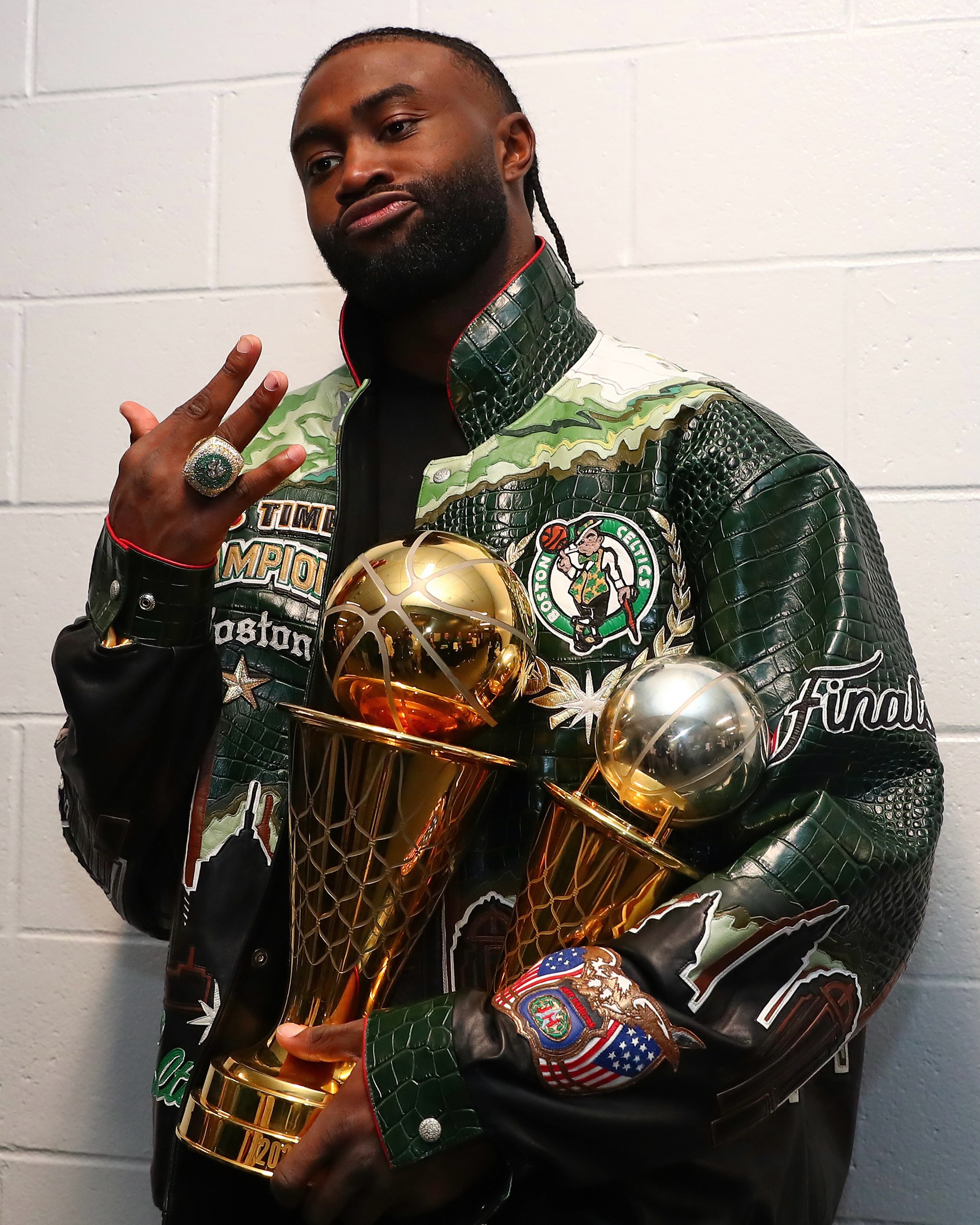 Jaylen Brown in a Boston Celtics uniform during his final season with the team