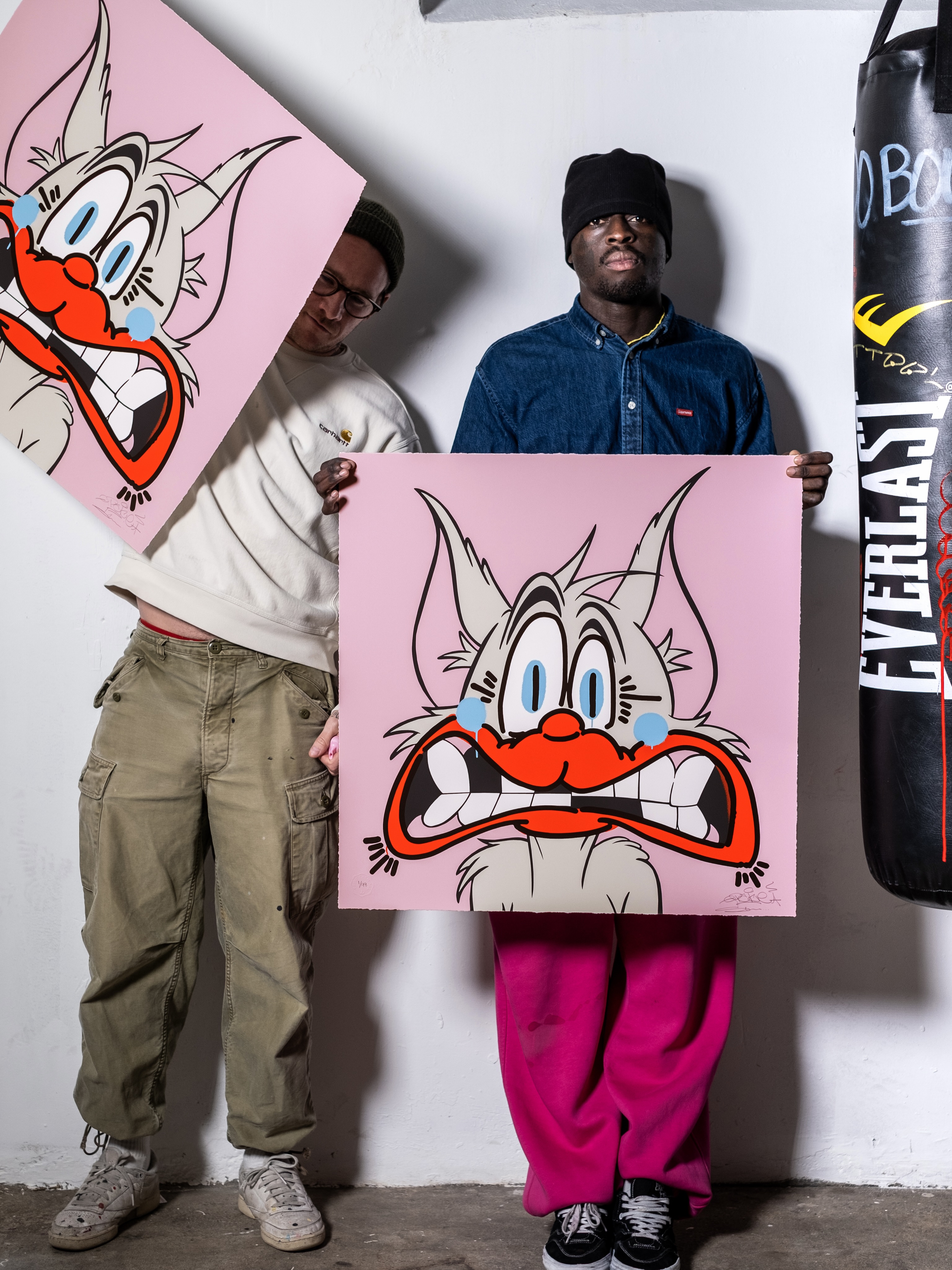 Slawn and Opake's NERVOUS six colour screenprint collaboration with Print Them All
