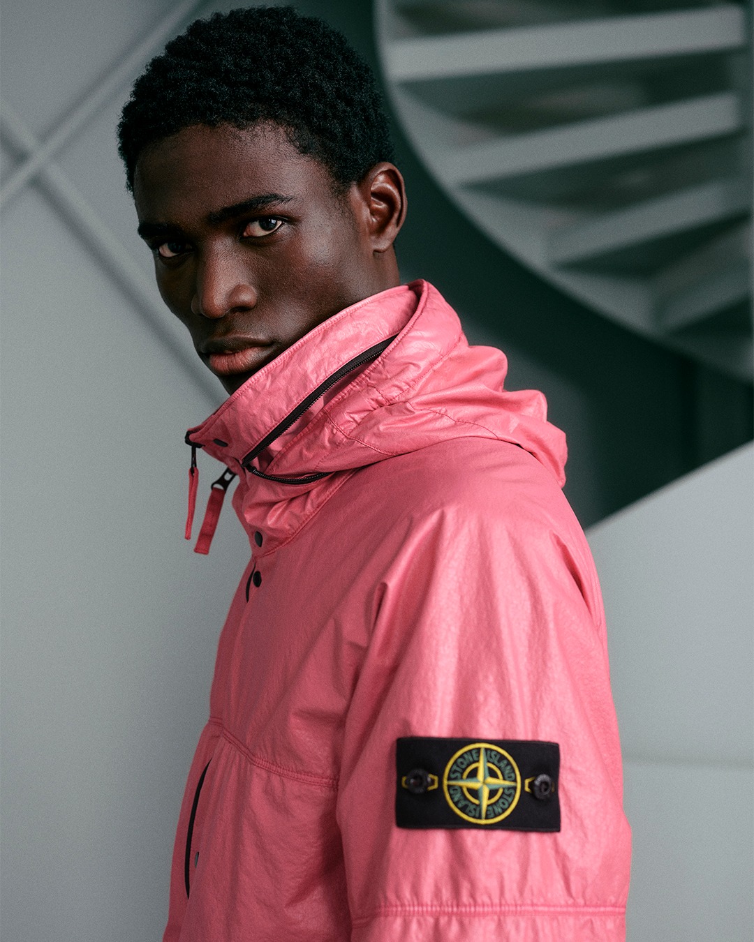 Stone Island Q100019 Light Nylon 3L TC hooded jacket, product image from the AW26 Compass Inside collection