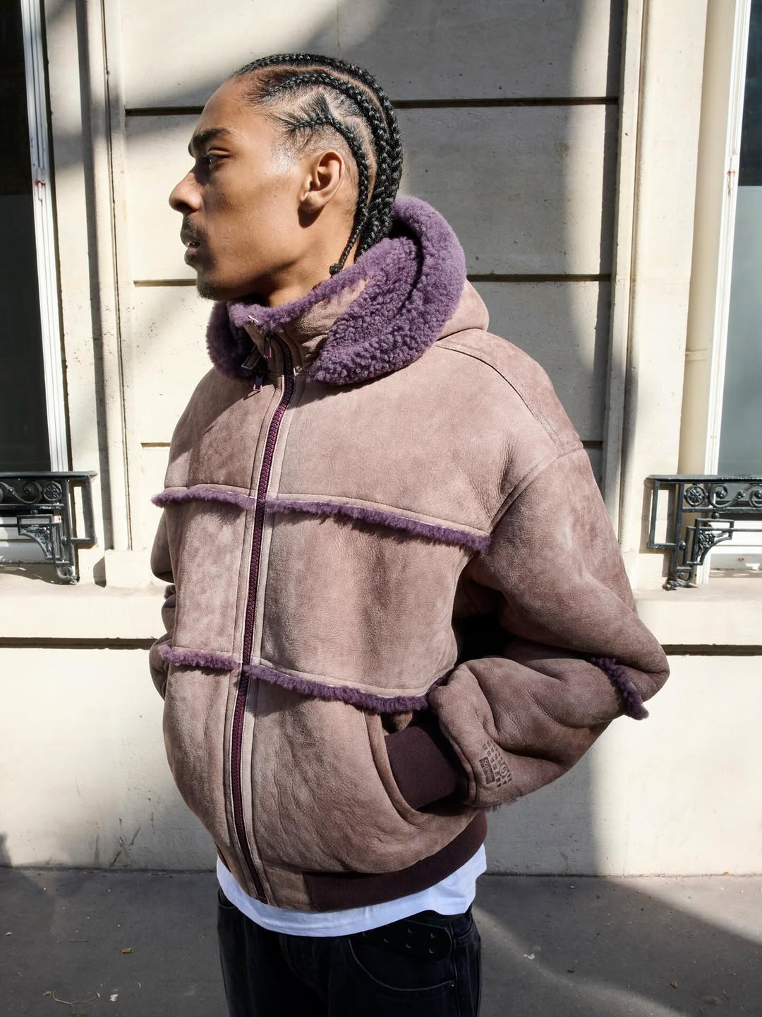 SUPREME AND MM6 MARGIELA PRINTED $100 BILLS ON A SHEARLING BOMBER (image 3)