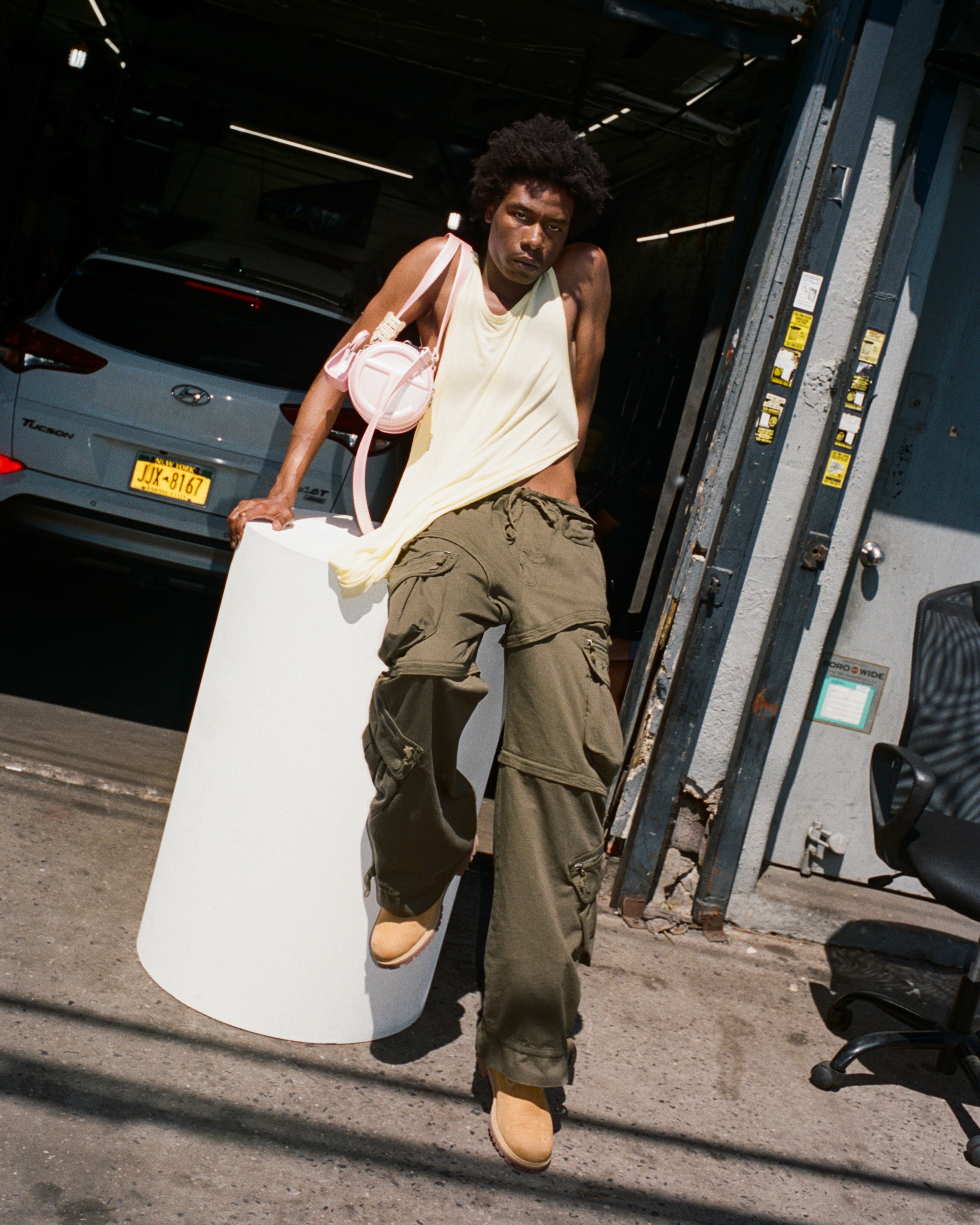Telfar Twisted Tanks and Tees shown together in four colorways