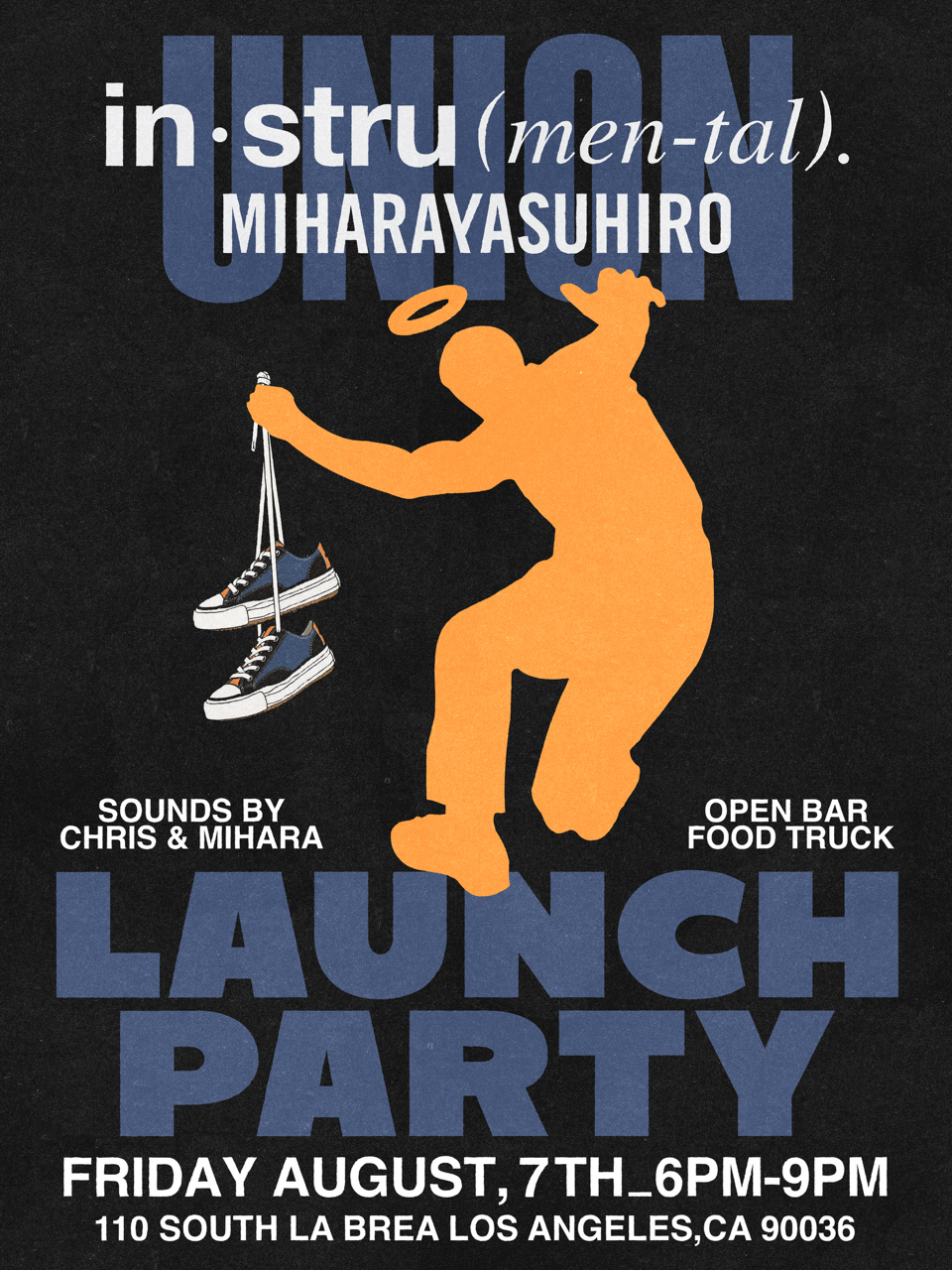 Promotional flyer for the Union Los Angeles and Maison MIHARAYASUHIRO in stru mental launch party