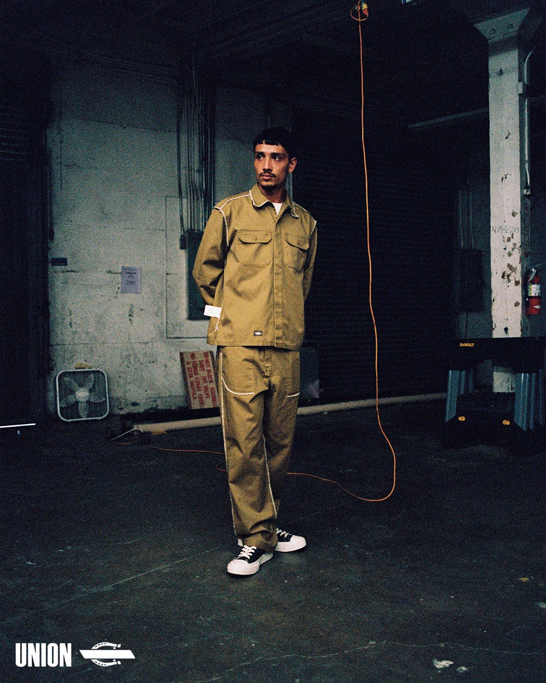 Exposed inside out seam and pocket bag construction on a garment from the Union Los Angeles x Dickies Inverse capsule.