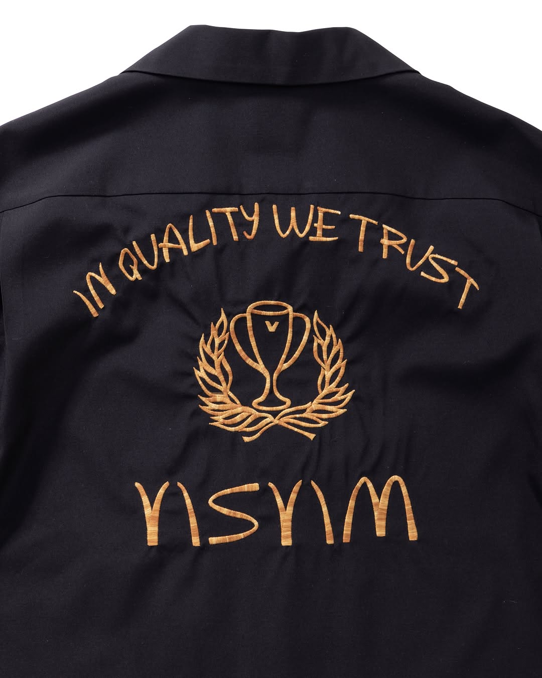 Visvim Copa Shirt SS26 in 100% silk with embroidery details displayed on a flat surface