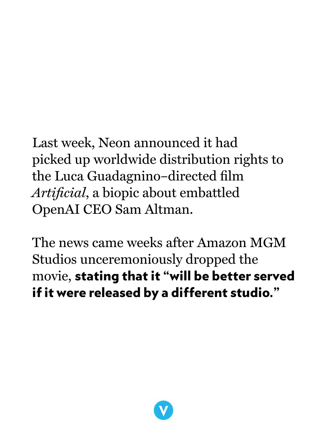 SAM ALTMAN'S DROPPED MOVIE JUST LANDED AT NEON FOR $40M (image 2)
