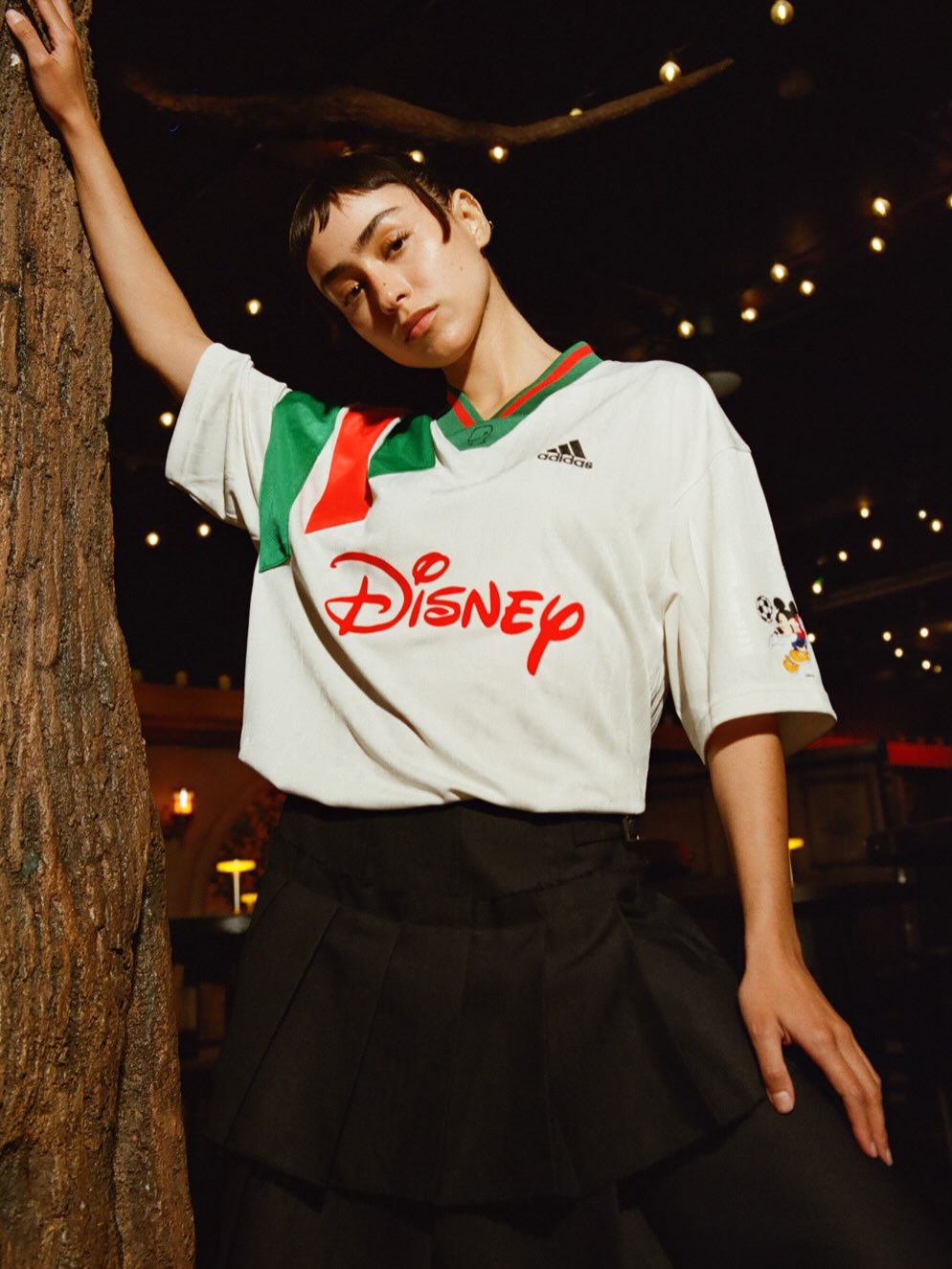Brain Dead Adidas Disney Mexico inspired 1994 soccer kit with Disney character flock print photographed by Sandy Candy Kim