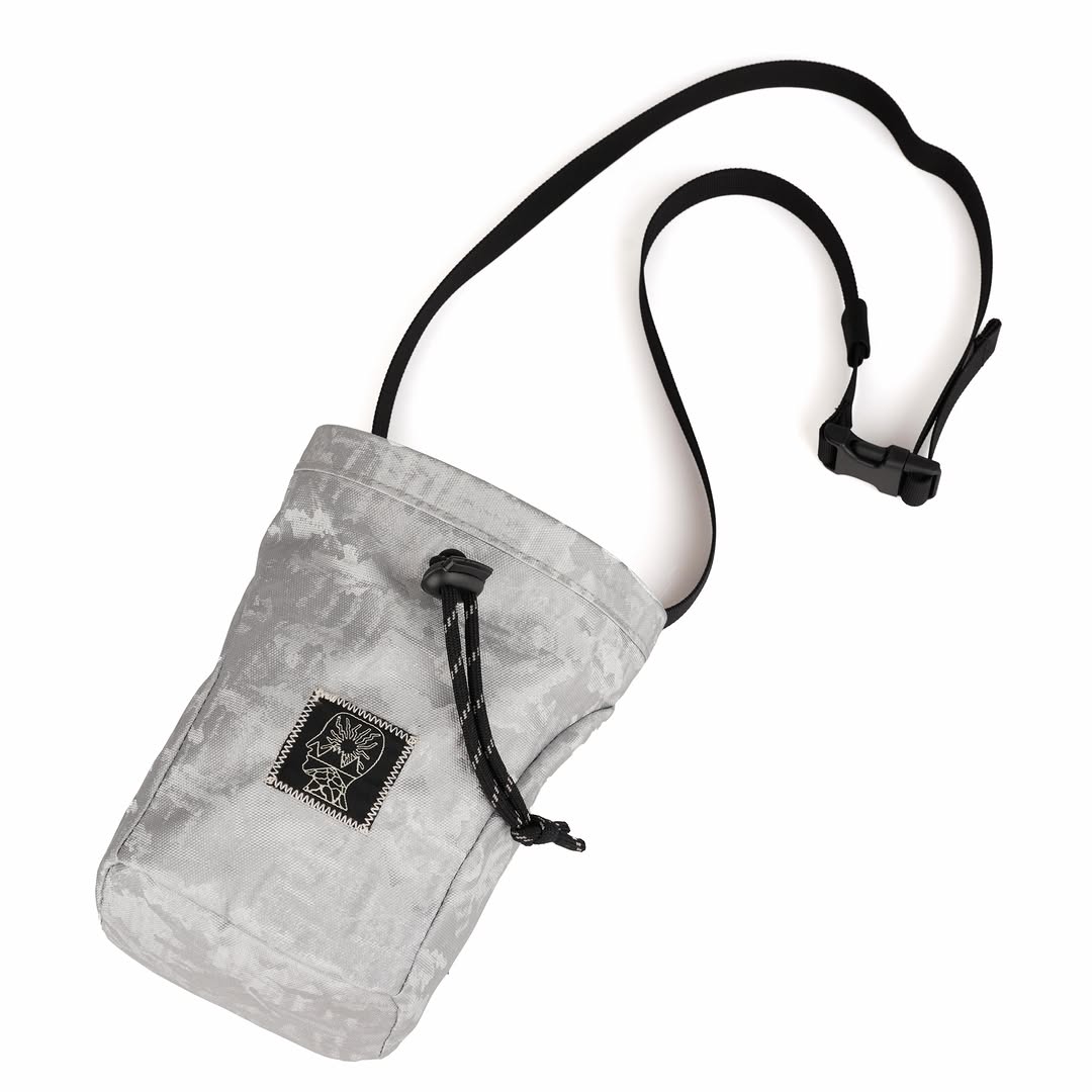 Brain Dead Equipment chalk bags displayed in multiple colorways against a neutral background