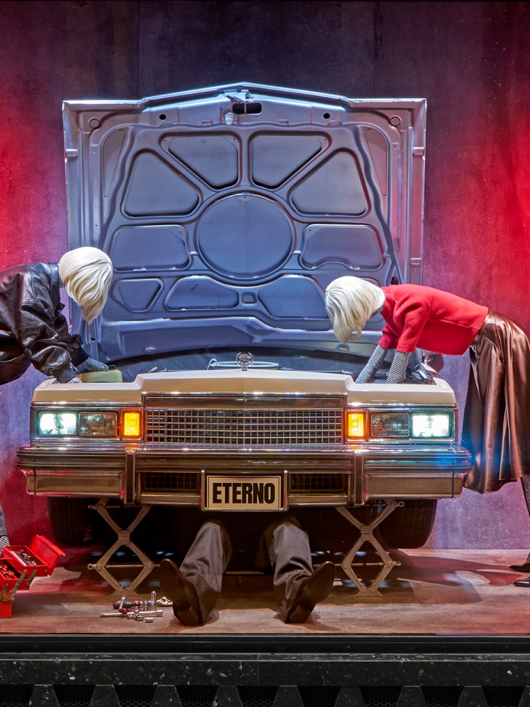 Willy Chavarria's AUTOEROTICA AW26 campaign displayed in a Galeries Lafayette window